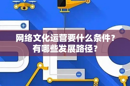 网络文化运营要什么条件？有哪些发展路径？